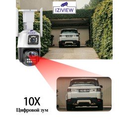 IZIVIEW-R21ZU4G IP, 4G, 4 Мп + 4 Мп, ИК 20 м, LED 30 м, поворотная, микрофон, динамик 12 В