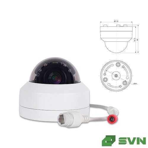 оворотная камера SVN-200FD254HPOE IP, 3.35-10.05 мм (моторизованный), 2Мп, ИК 25 м, 12В/POE