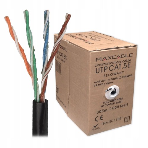 Кабель Бухта Уличный 305 м U/UTP Cat 5e - медный, чистая медь