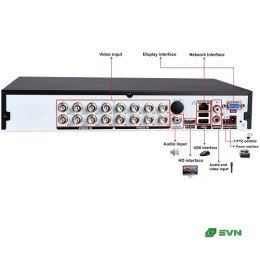 Видеорегистратор гибрид SVN-XVR2616XM, 16 каналов 5Мп-N (16 каналов в режиме IP)