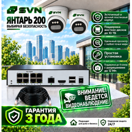Комплект на 2 камеры 4Мп SVN Янтарь-200PL2