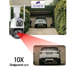IZIVIEW-R21ZU4G IP, 4G, 4 Мп + 4 Мп, ИК 20 м, LED 30 м, поворотная, микрофон, динамик 12 В